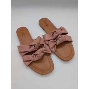 Rouge Helium Women's Pink Double Knot Slide Sandals Casual Slip On Shoes Size 8